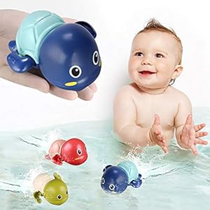 Bath Toys, 3 Pack Cute Swimming Turtle Bath Toys for Toddlers 1-3, Floating Wind Up Toys for 1 Year Old Boy Girl, New…