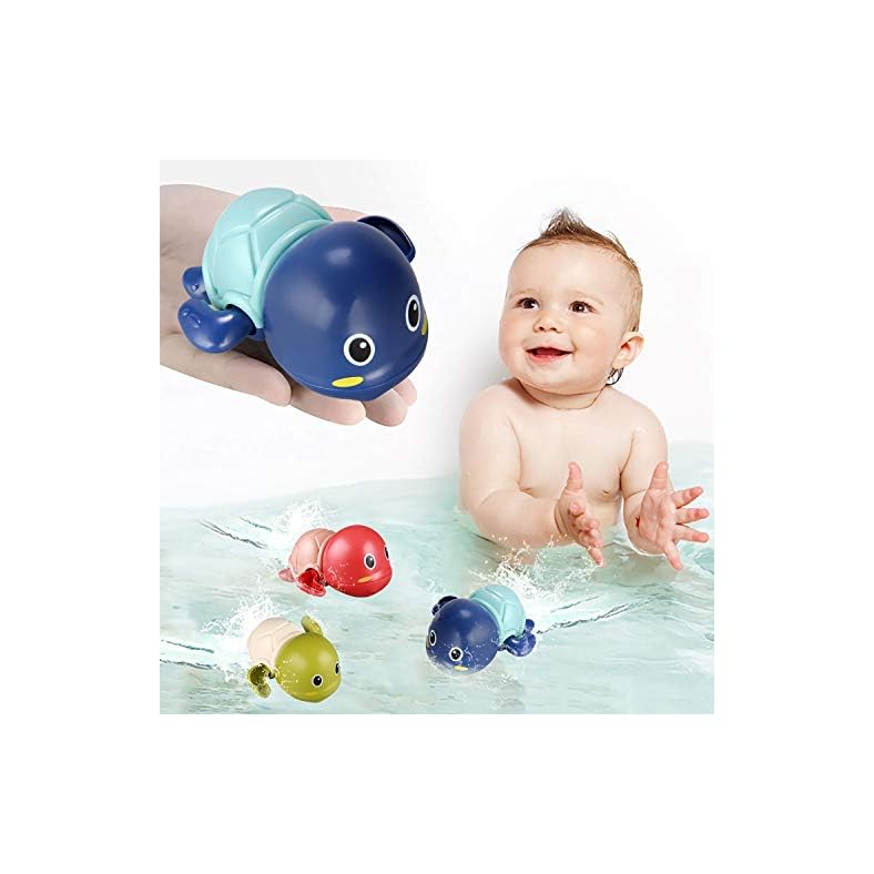 Bath Toys, 3 Pack Cute Swimming Turtle Bath Toys for Toddlers 1-3, Floating Wind Up Toys for 1 Year Old Boy Girl, New…