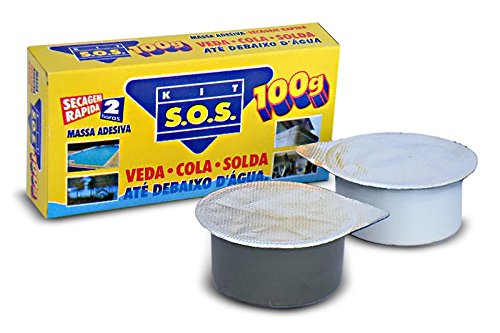 Cola Massa Cinza Epoxi Kit Sos 100 g com 6