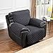 Argstar Reversible Recliner Chair Cover Anti Slip Furniture Slipcover Black/Light Gray