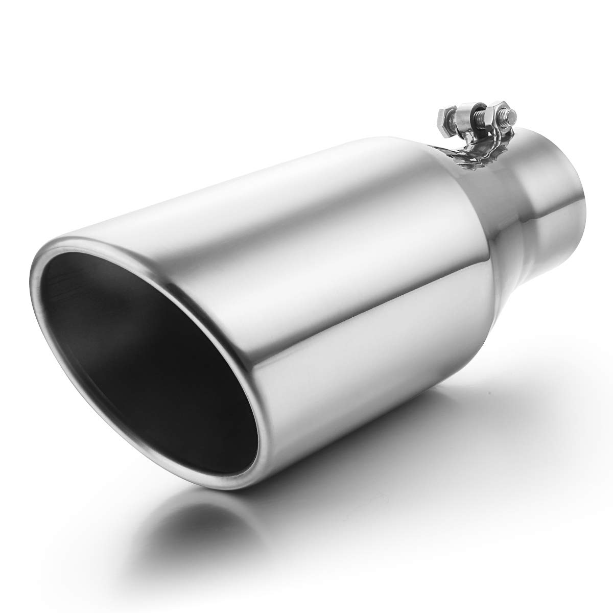 Photo 1 of Exhaust Tip 3" Inlet to 5" Outlet, A-KARCK 12" Overall Length Polishing Bolt On Exhaust Tailpipe Tip Protect Tailpipe