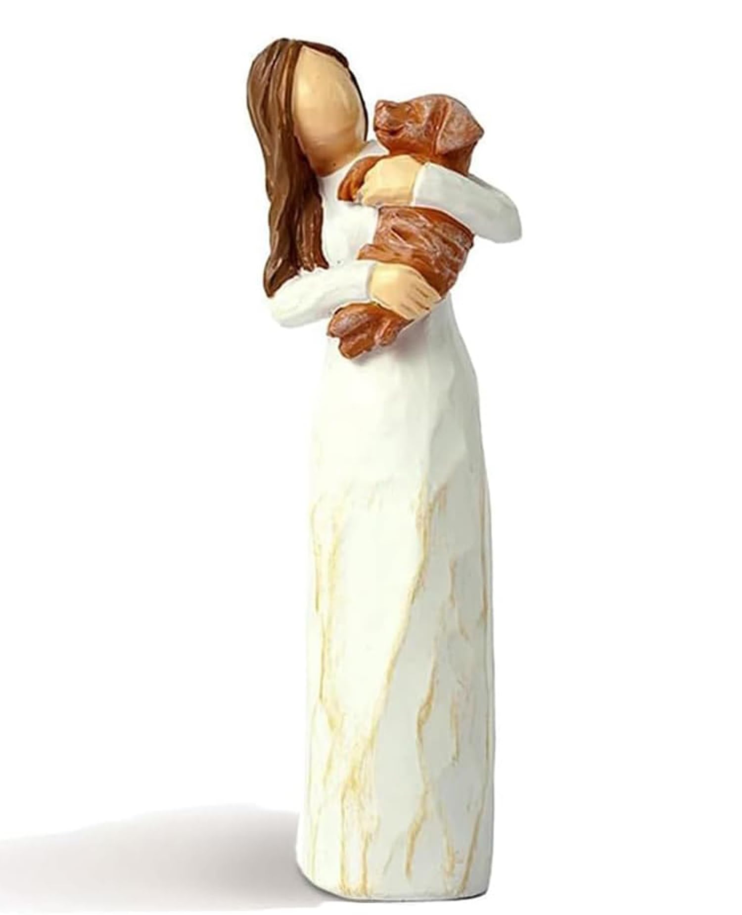 Angel Dog Memorial Figurine, Handcrafted Resin Angel Hugging Dog Statue, Pet Loss Sympathy Gift for pet Lovers, Remembrance Keepsake, Shelf & Office Home Decor