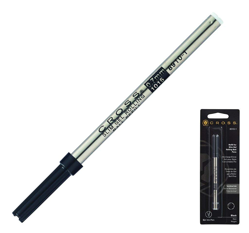 Cross Slim Gel Rolling Ball Rollerball Pen Refill, Black 8910-1aa