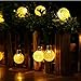 Christmas Solar Globe String Lights,Addlon LED Fairy Lights,20ft 30 LED 2 work Modes,crystal Ball Ambiance Lighting for Outdoor, Garden, Home, Wedding, Christmas Party, Waterproof (Warm White)