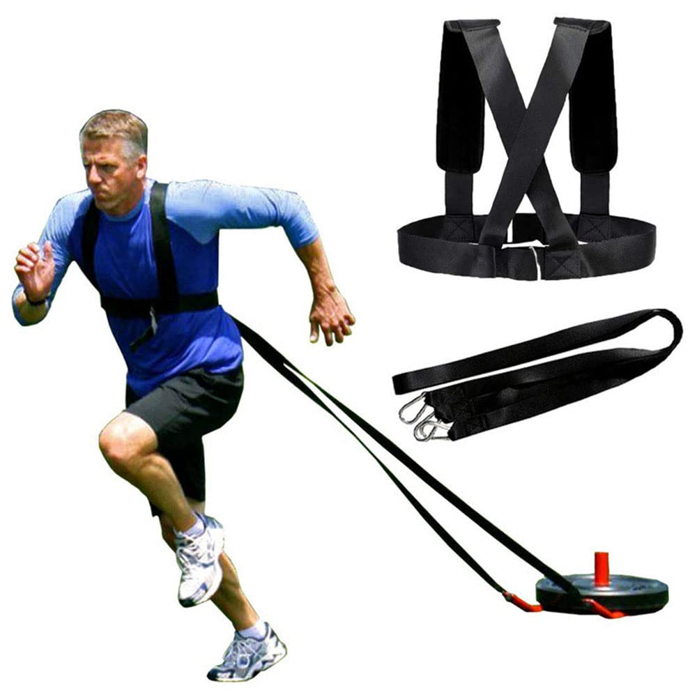 DZOZO Sled Harness Belt Band Workout Harness Exercise Speed Trainer Vest with Pull Strap Fitness Speed Strength Training Belt for Resistance Training Sports Equipment