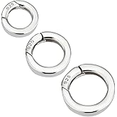 PH PandaHall 3 Sizes 925 Sterling Silver Spring Clasp 3pcs Round Spring Clasps Gate Rings Metal Round Snap Clasp Connector for Jewelry Making Necklace Bracelets, 6/8/9.5mm