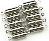 CrazyPiercing 10 PCS Silver Magnetic Clasps for Jewelry - Necklace Magnet Clasp Converter