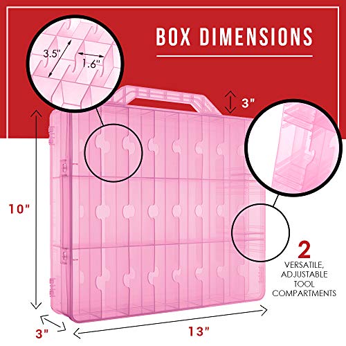 Nail Polish Organizer by SOLID Beauty Concepts - Declutter, Get Organized & See Your Full Collection - Portable Case w/ Handle & Double Locking Lid. 48 Slot Nail Polish Storage & 2 Tool Compartments