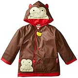 Skip Hop Zoo Little Kid and Toddler Hooded Rain Jacket, Medium, Multi Marshall Monkey