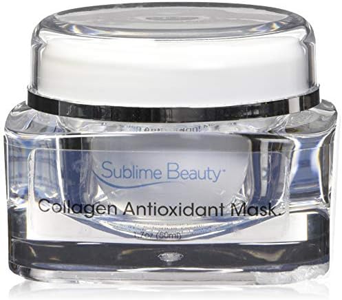 Collagen Antioxidant Luxury Mask from Sublime, 1.7 oz. Spa-Quality Facial Mask to Moisturize & Revive Skin; With Collagen, Cucumber, Aloe, Vitamin E, French White Clay..
