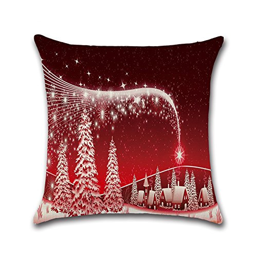 Pillow Case, 4 Set Of Red Christmas Decorative Pillow Covers, Square 18\