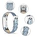 AK Bands Compatible with Fitbit Alta/Alta HR, Adjustable Comfortable Leather Wristband Compatible with Fitbit Alta HR 2017/Fitbit Alta (Grid Blue)