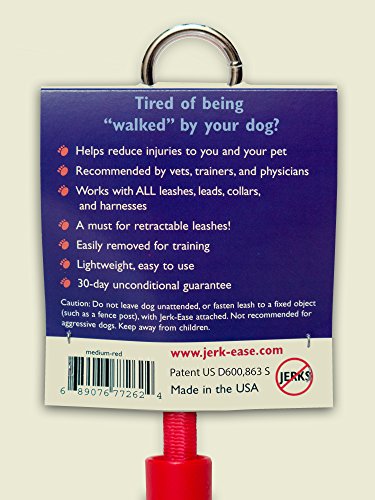 Jerk-Ease Bungee Dog Leash Extension - Medium Red