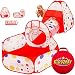Kiddzery 3pc Kids Play Tent Crawl Tunnel and Ball Pit with Basketball Hoop - Durable Pop Up Playhouse Tent for Boys, Girls, Babies, Toddlers & Pets - for Indoor and Outdoor Use, with Carrying Case primary