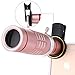 Universal 18X Zoom HD Clip On Mobile Phone Optical Camera Lens Kits,WMTGUBU Telescope Telephoto lens+15X Super Macro Lens+0.6X Wide Angle Lens for iPhone Samsung most Android Smartphones(Rosegold)