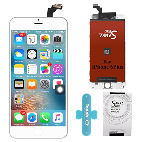 SANKA iPhone 6 Plus LCD Screen Replacement Repair Kit, Digitizer Display Touch Screen Frame Assembly for iPhone 6 Plus, 5.5 SANKA iPhone 6 Plus LCD Screen Replacement Repair Kit, Digitizer Display Touch Screen Frame Assembly for iPhone 6 Plus, 5.5