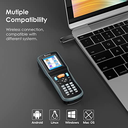 Eyoyo 2D Barcode Reader, Inventory Barcode Scanner Data Collector, 1D QR Wireless Data Terminal Portable Inventory Device with 2.2 Inch TFT Colors LCD Screen for Warehouse Express