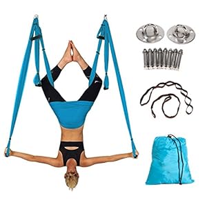 Aerial Yoga Swing Yoga Hammock Kit for Antigravity Exercise with Adjustable Handles Extension Straps