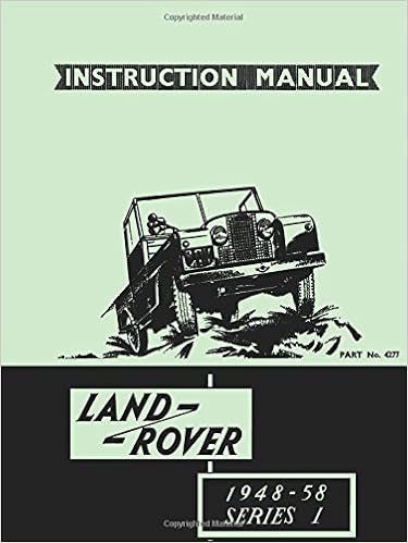Land Rover Series 1 Instruction Manual 1948 58 4277 Official Owners Handbook For 80 107 88 And 109 Models Ltd Brooklands Books 9781855207912 Amazon Com Books