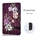 Hocase Galaxy Tab A 10.5 Case, PU Leather Folio Smart Case w/Unique Flower Design, Auto Sleep/Wake Feature, Microfiber Lining Hard Back Cover for SM-T590/SM-T595 - Burgundy Flowers