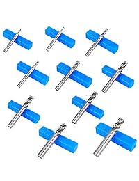 Juego de 10 brocas de brocas de broca de extremo de 4 flautas, AFUNTA 0,08"   0,47", HSS CNC, brocas rectas para taladro, juego de herramientas para madera, aluminio, acero, titanio