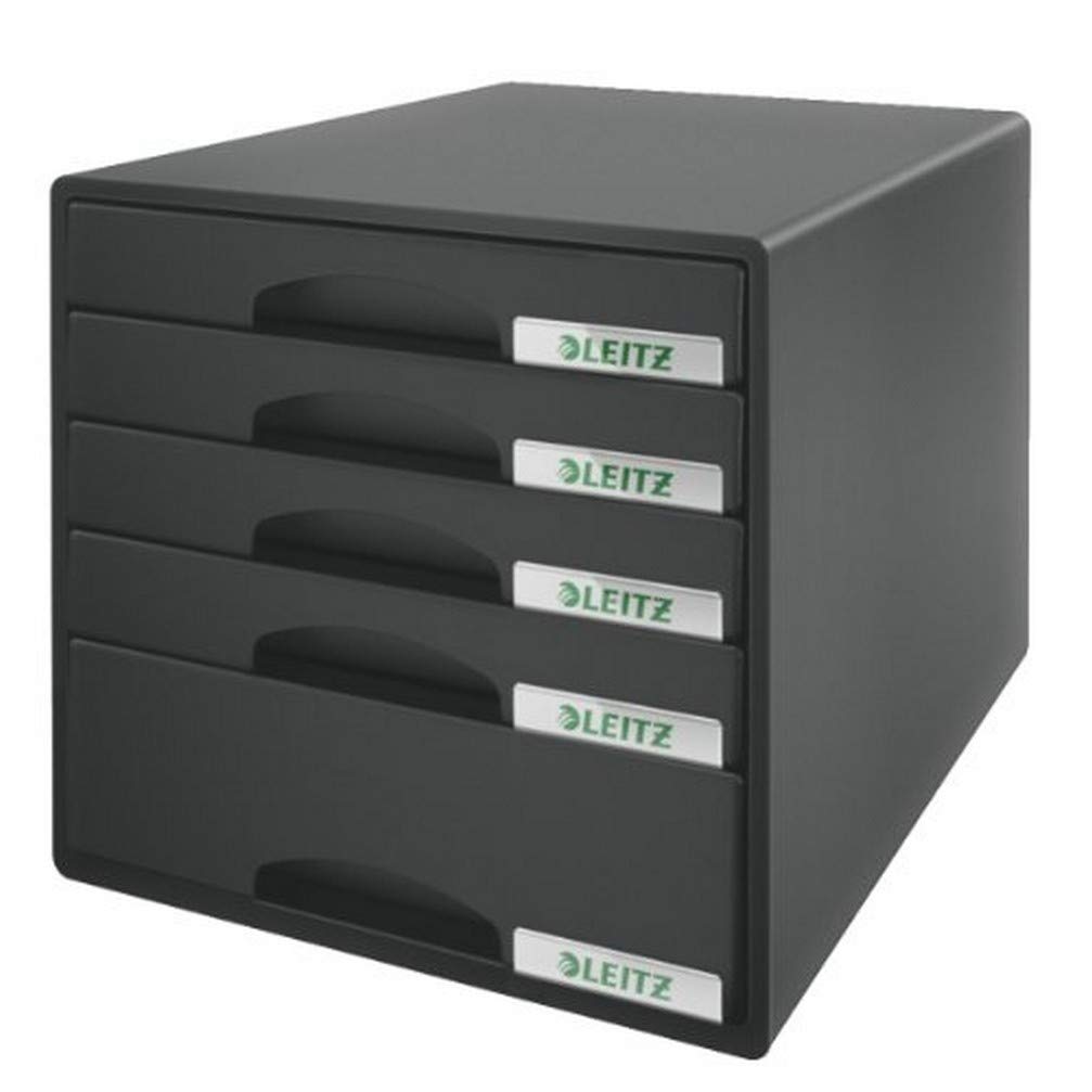 Leitz 52110095 5 A4 Drawer Cabinet, Organiser, Plus Range, Black