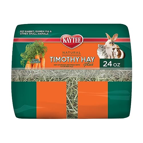 Kaytee Timothy Hay Plus Carrots for Pet Guinea Pigs, Rabbits