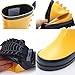 Outee Toddler Boys Shark Fin Fun Yellow Rain Boots Natural Rubber Waterproof in Solid Color for Kids