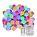LE Globe String Lights, Battery Operated, Ball String Lights with Remote, Timer and 8 Modes, 16.4ft 50 LED, Indoor Outdoor Decorative Fairy Lights for Bedroom, Party, Christmas and More (Multicolor)