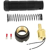 Euro Welding Torch Adapter Kit - Brass CO2 MIG Torch Conversion Set with Rubber Handle &amp; Nut - Compatible with European Welding Machines (Replacement Stinger Parts)