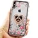 FLOCUTE Glitter Case Compatible with iPhone Xs Max with Kickstand Bling Luxury Sparkly Slim Flexible Soft Gel TPU Protective Case with Ring Stand for iPhone Xs Max (Rose Gold)