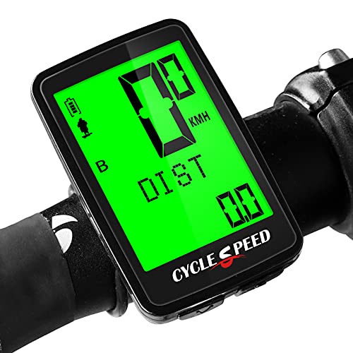 CYCLESPEED Rechargeable Bike Computer Wireless, Waterproof Speedometer