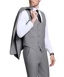 Mens Gray Suits 3 Piece Suit Set Slim Fit Suits for