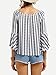 Floerns Women's Boho Print Bell Sleeve Tie Neck Loose Casual Blouse Tops
