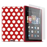 Cotechs Polka Dot Gel Case Skin TPU Cover for 2014 Fire Hd 6 (4Th Generation) Red