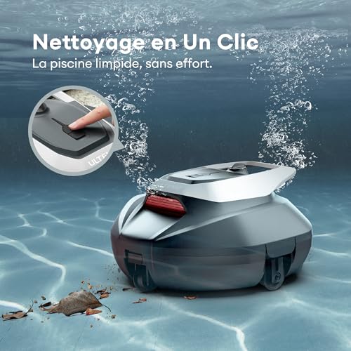 Ultenic Pooleco 10 Robot Swimming Pool, 90 Min, 80 m², Wireless Pool Robot, Self Parking, 3 Hours Quick Charge, Hookless Recovery Design, Suitable for a Wide Range of Pools