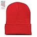 The Hat Depot Made in USA Skull Beanie Hat (Red)