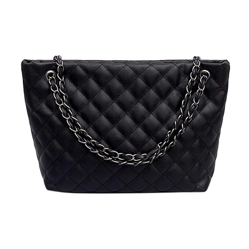 Innersetting Women Chain Shoulder Bag PU Leather Handbag Plaid Print Sling Satchel Bags