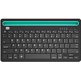 Bluetooth Multi-Device keyboard, FD 3380 Portable Rechargeable Slim Silent Wireless Keyboard for IOS, Android, Windows and more (Black)