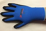 Medium/ 6 Pair Diesel Blue Safety Gloves Latex Coated Grip Cut Resistant