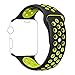 BRG Apple Watch Band 38mm, Soft Silicone Sport Band iWatch Strap with Ventilate Perforations for Apple Watch Series 1, Series 2 Nike+, All Models - M/L, Black/Volt