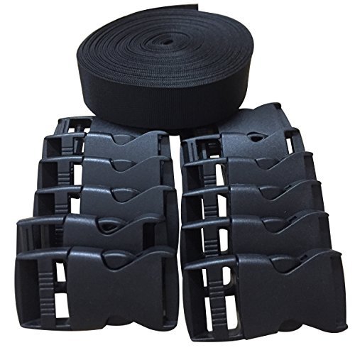 Home furnishing 1 inch wide 10 yards black nylon heavy webbing st…