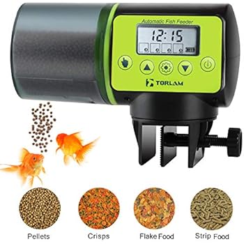 Torlam Auto Fish Feeder, Moisture-Proof Electric Auto Fish Feeder,Aquarium Tank Timer Feeder Vacation &Weekend 2 Fish Food Dispenser