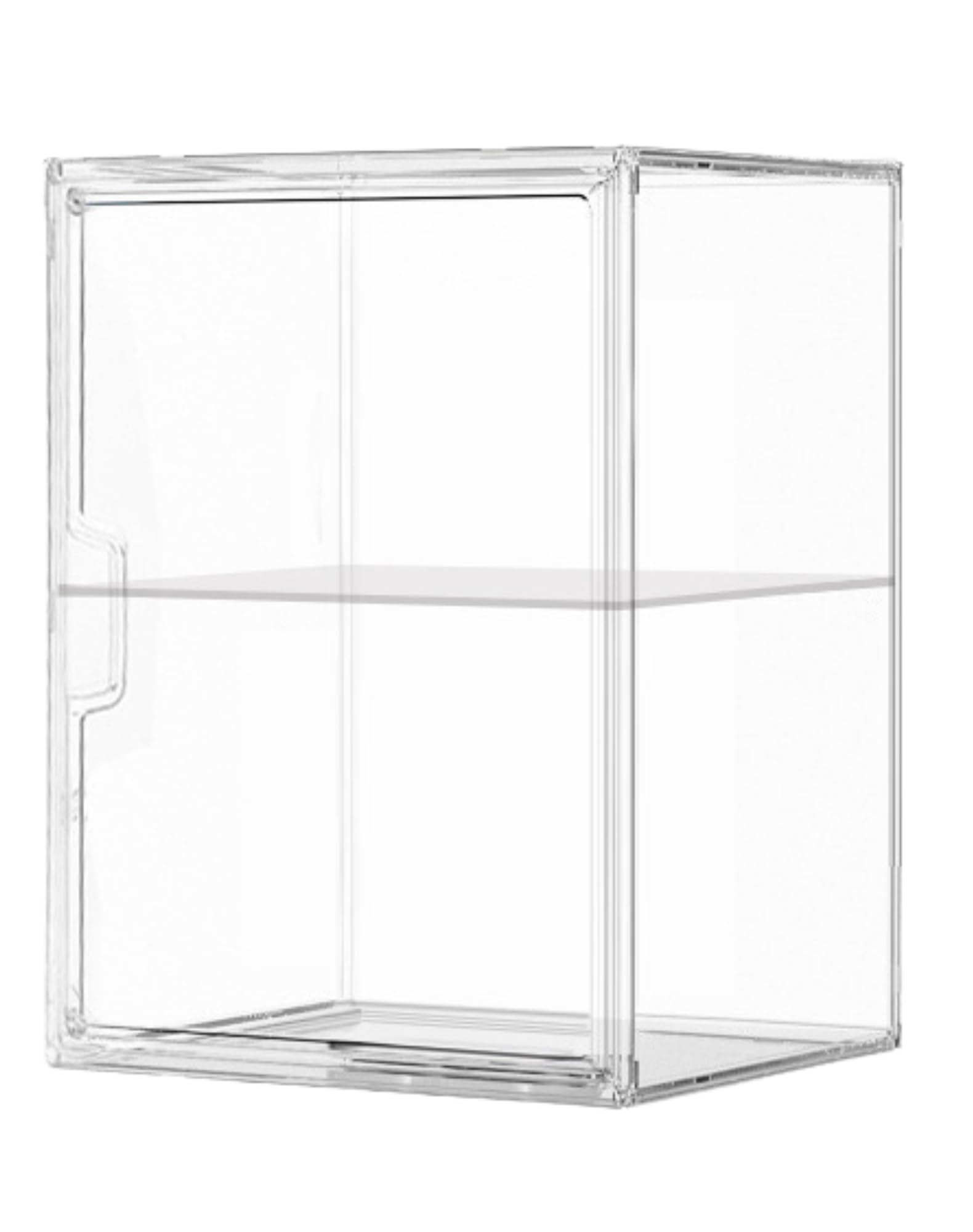 Photo 1 of ***DAMAGED - SEE NOTES*** Display Case for Collectibles – Clear Display Box with Magnetic Door,Stackable Figure Display Case for Action Figures, Model Cars, Book (Vitrinas para Colecciones) (L-2Tier-1PACK)