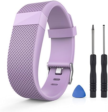 For Fitbit Charge HR Bands ,Gealpoor Silicone Replacement Adjustable Band Strap for Fitbit Charge HR (Light Purple, Large)