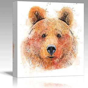 Fun and Colorful Splattered Watercolor Grizzly Bear