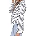 Eliacher Women's Casual Long Sleeve Shirts Striped Chiffon Blouse