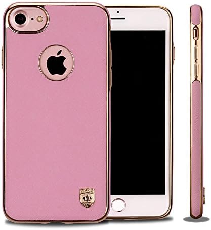 iPhone 7 Case, Phone Case iPhone 7 Luxury Leather Protective Defender Bumper Rugged Cover, Magnetic Electroplate Rubber Slim Cell Phone Case iPhone 7 Cases(4.7 inch) -HOT PINK