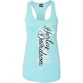 Harley-Davidson Women's Road Diva Script Sleeveless Racerback Tank Top, Yellow