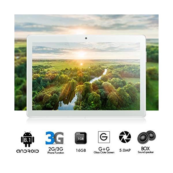 Padgene 10 Inch Google Android Tablet, Android 10.0 Phablet Tablet Quad Core Pad Tab with Dual Camera, 1GB Ram 16GB Rom…